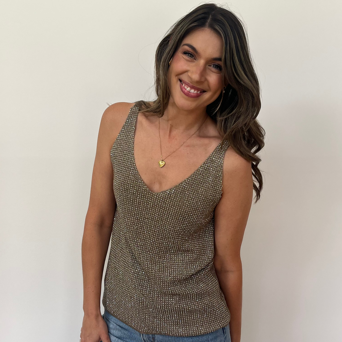 Glitter Cami - Coffee