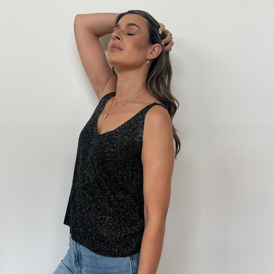Glitter Cami - Black