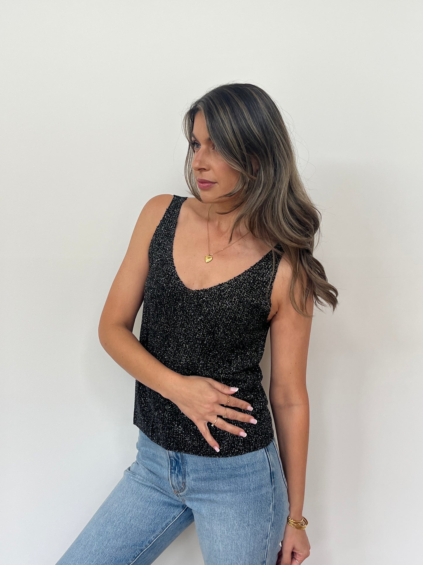 Glitter Cami - Black