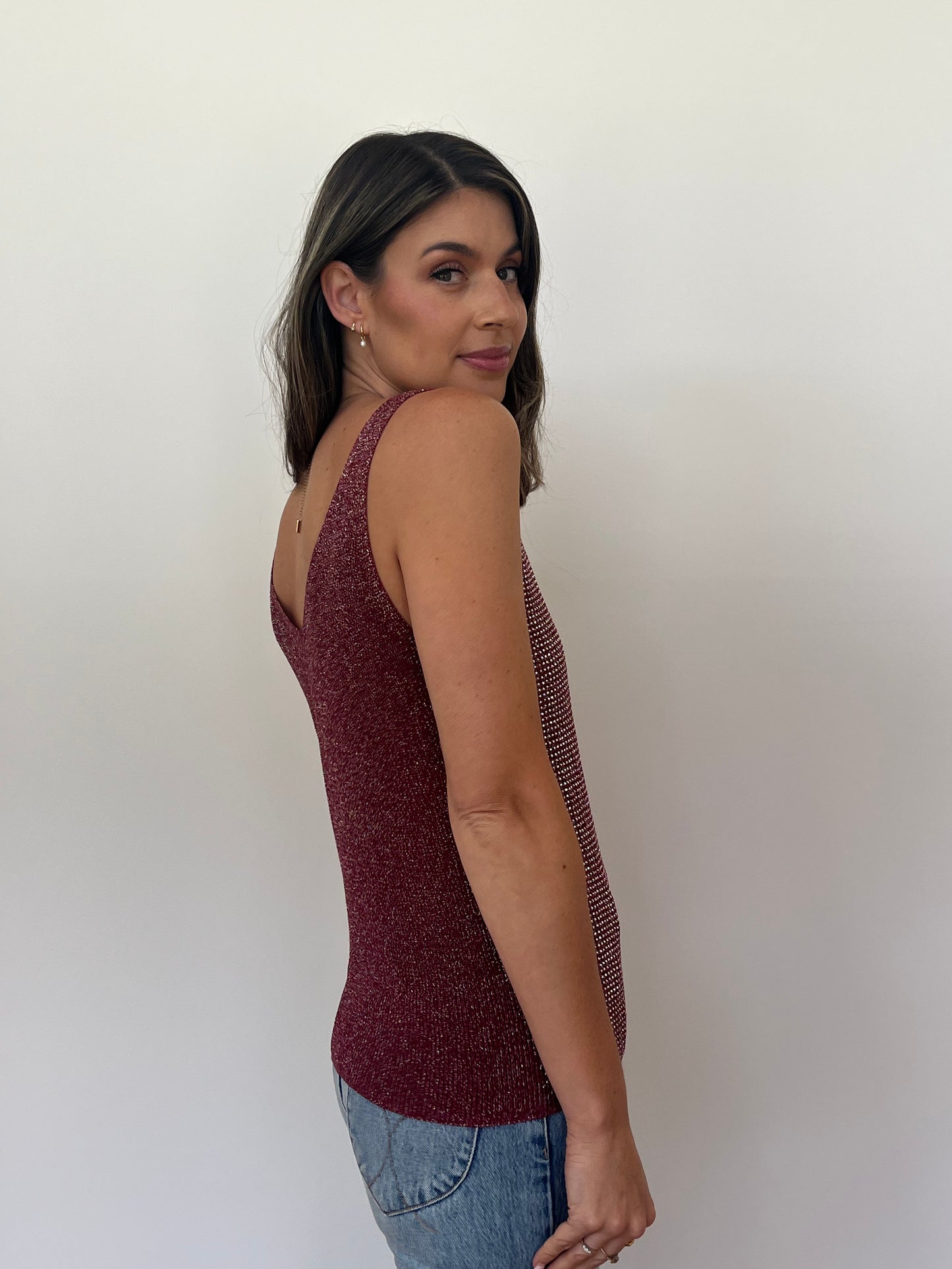 Glitter Cami - Burgundy