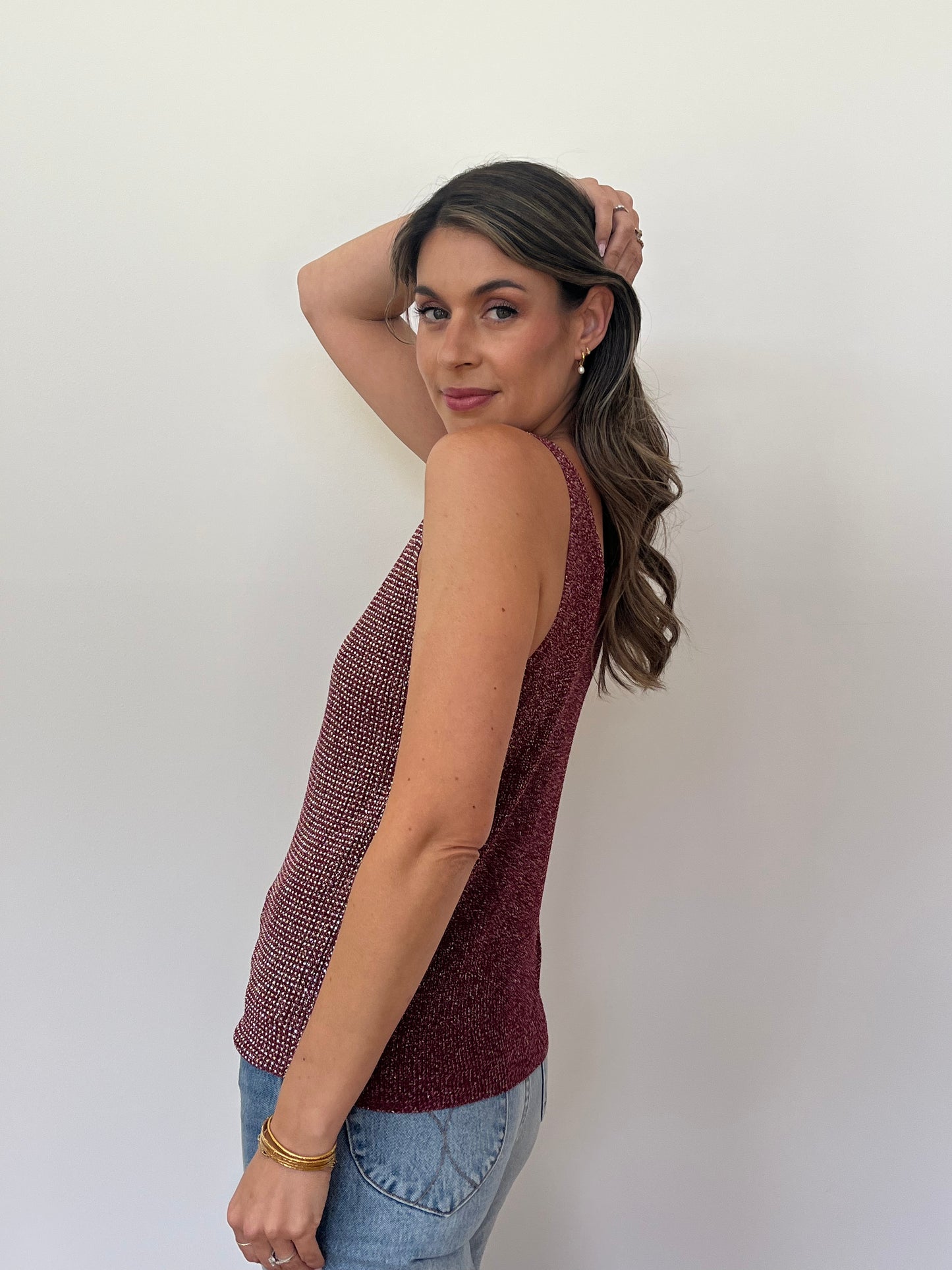 Glitter Cami - Burgundy