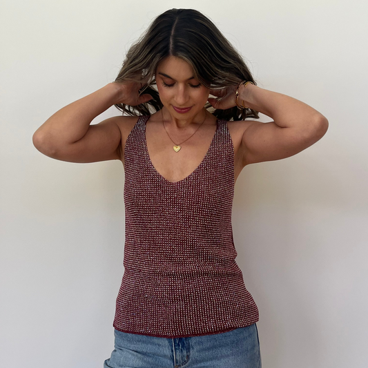 Glitter Cami - Burgundy