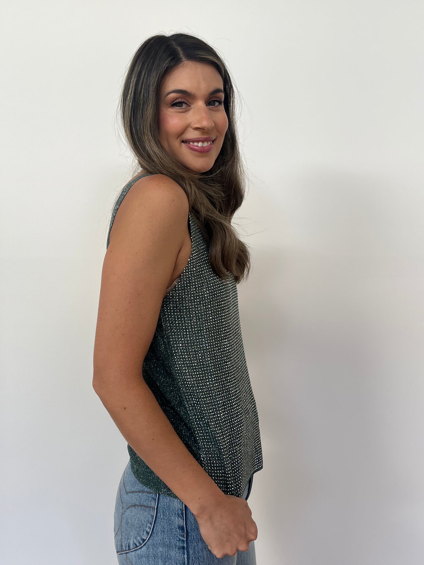 Glitter Cami - Olive
