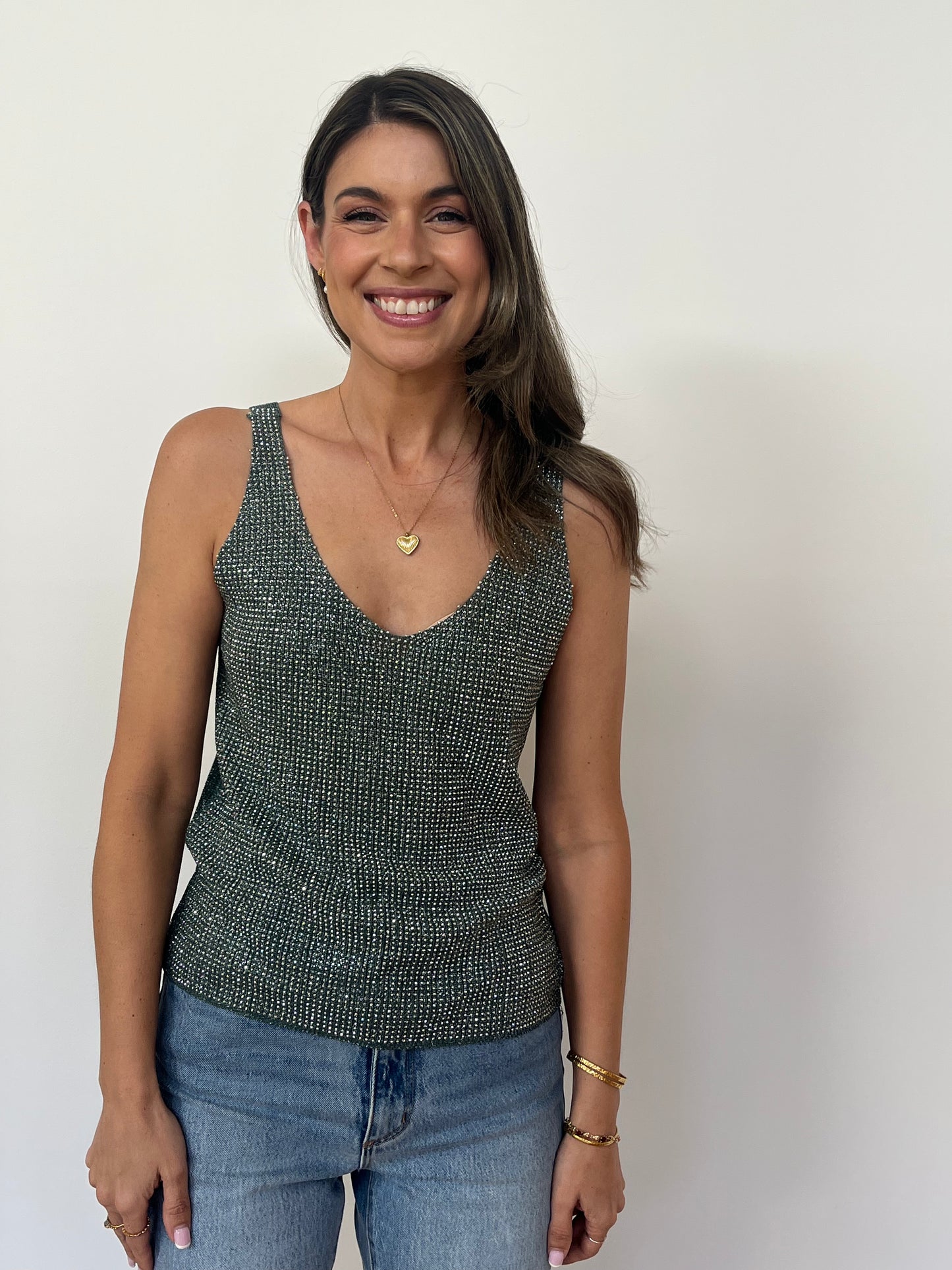 Glitter Cami - Olive
