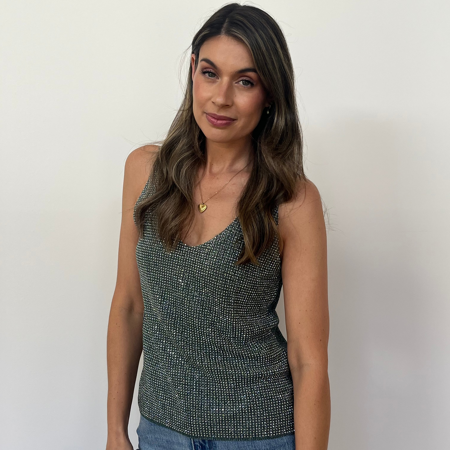Glitter Cami - Olive