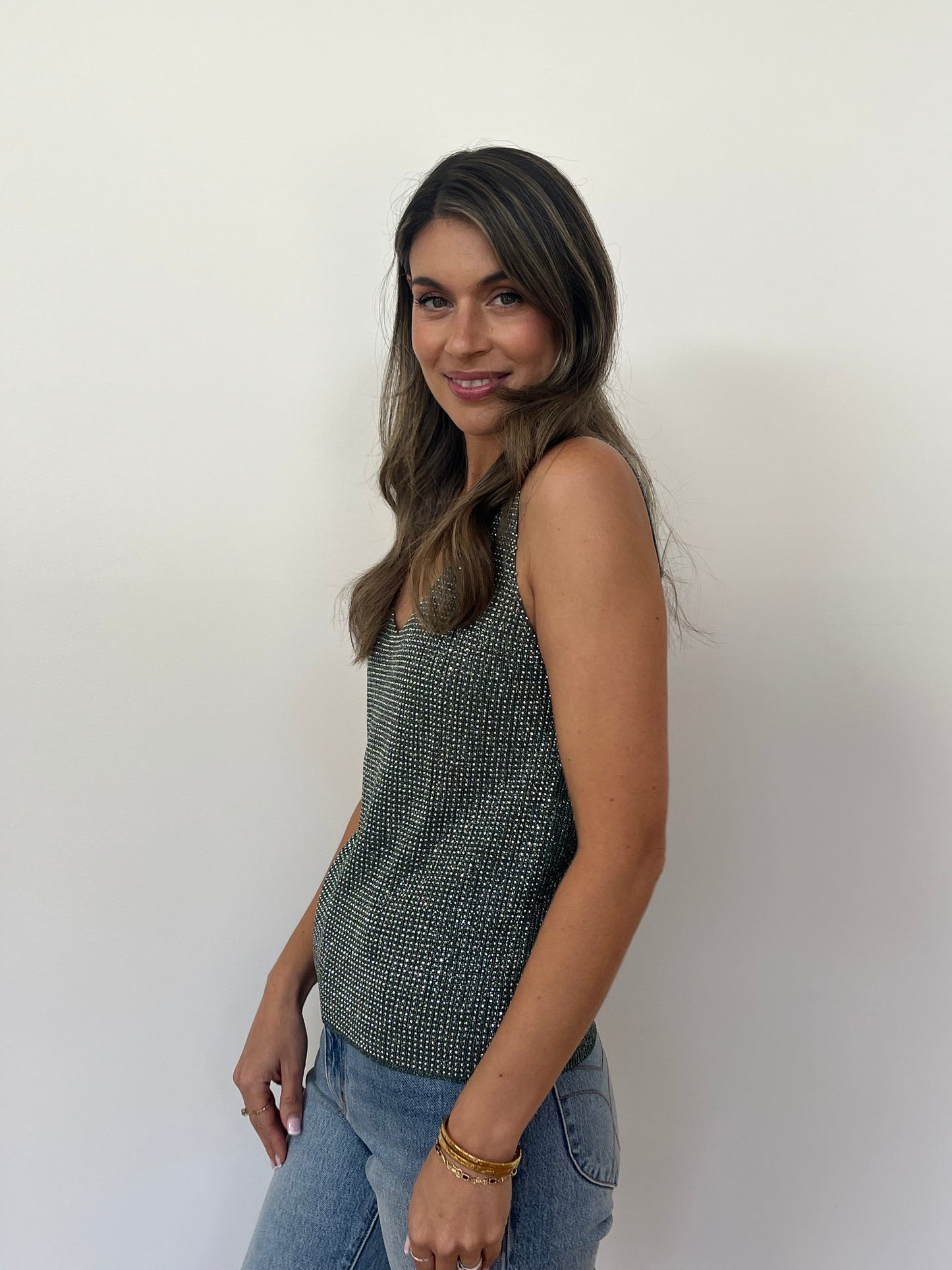 Glitter Cami - Olive
