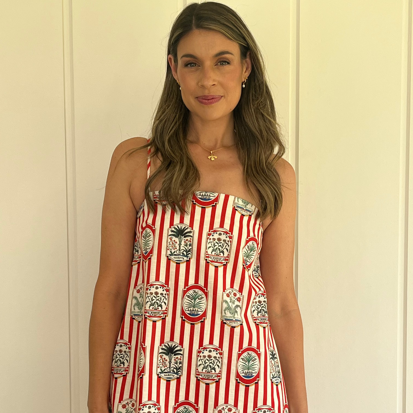 Palmetto Mini Dress - Red Striped