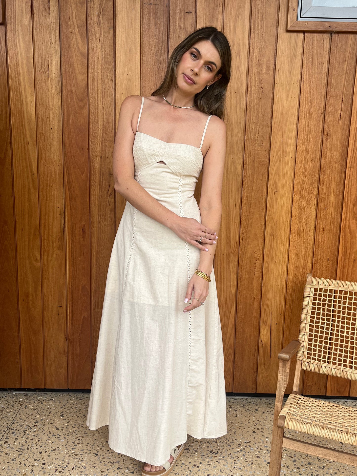 Tara Maxi Dress - Beige