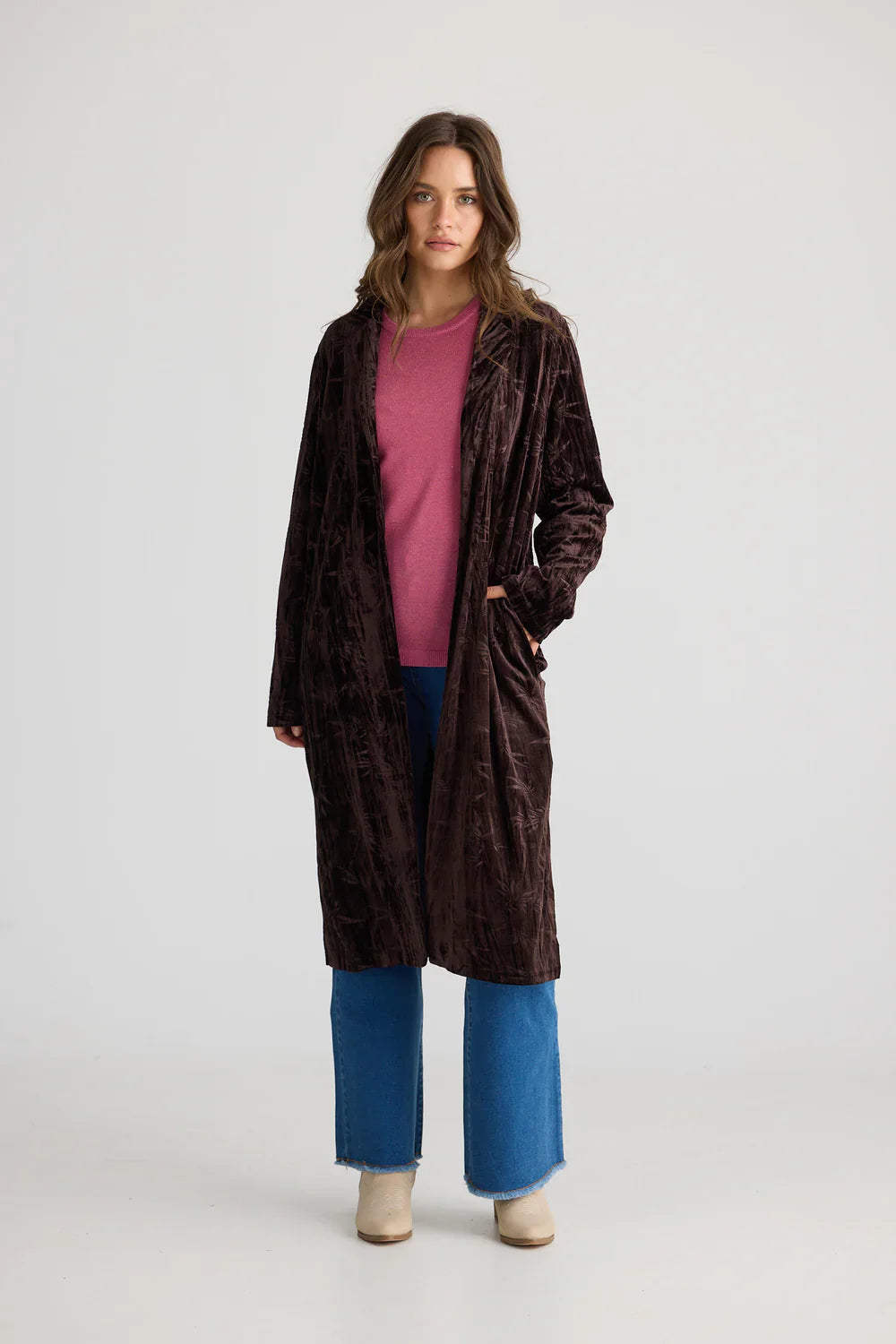 Aries Velvet Duster - Chocolate