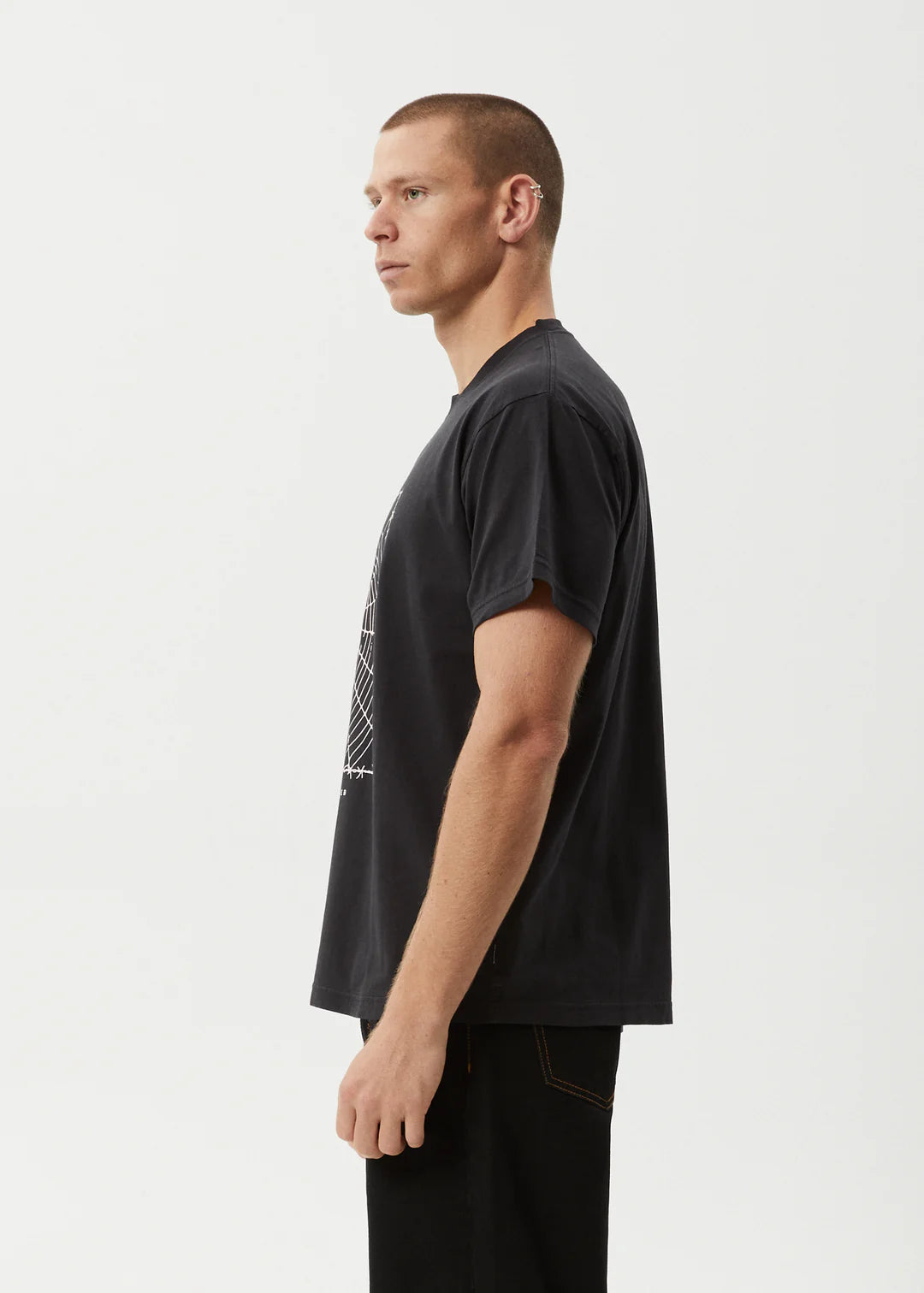 World Wide Recycled Boxy Tee - Stone Black