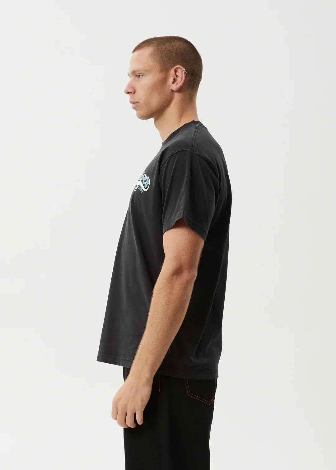 Reptilian Heavyweight Recycled Boxy Fit Tee - Stone Black
