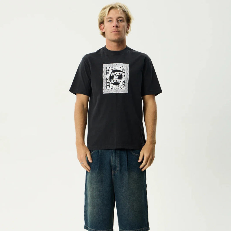 Painter Recycled Retro Fit Tee - Stone Black