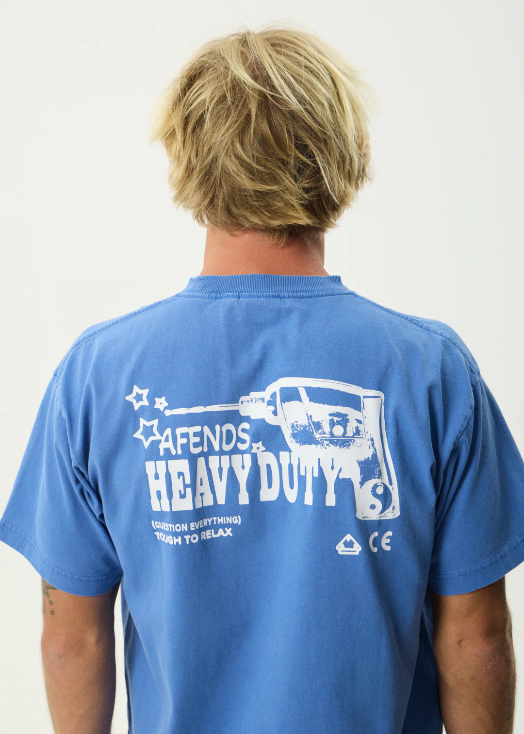 Heavy Duty Recycled Heavyweight Boxy Fit Tee - Washed Marina