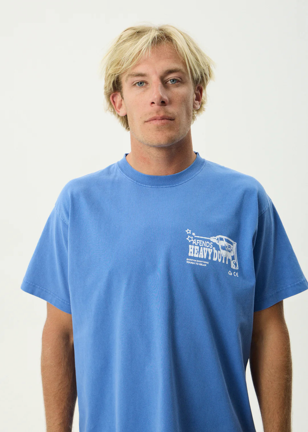 Heavy Duty Recycled Heavyweight Boxy Fit Tee - Washed Marina