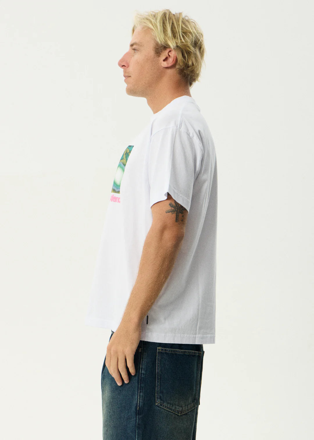 Space Race Recycled Boxy Fit Tee - White