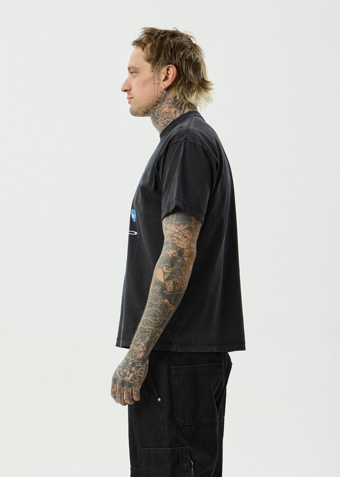Shell Times Recycled Boxy Fit Tee - Stone Black