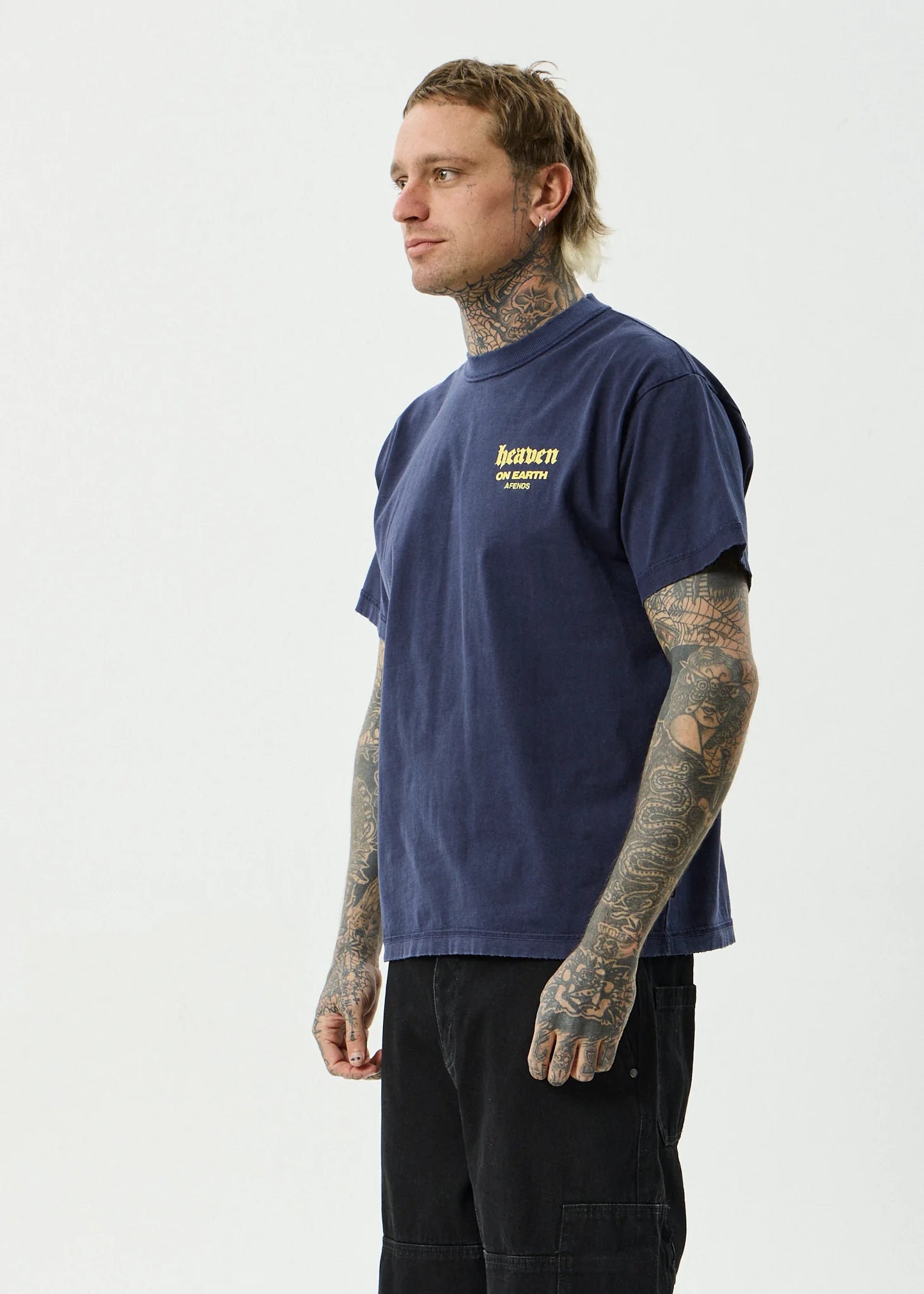 Heaven Heavyweight Boxy Tee - Washed Deep Sea