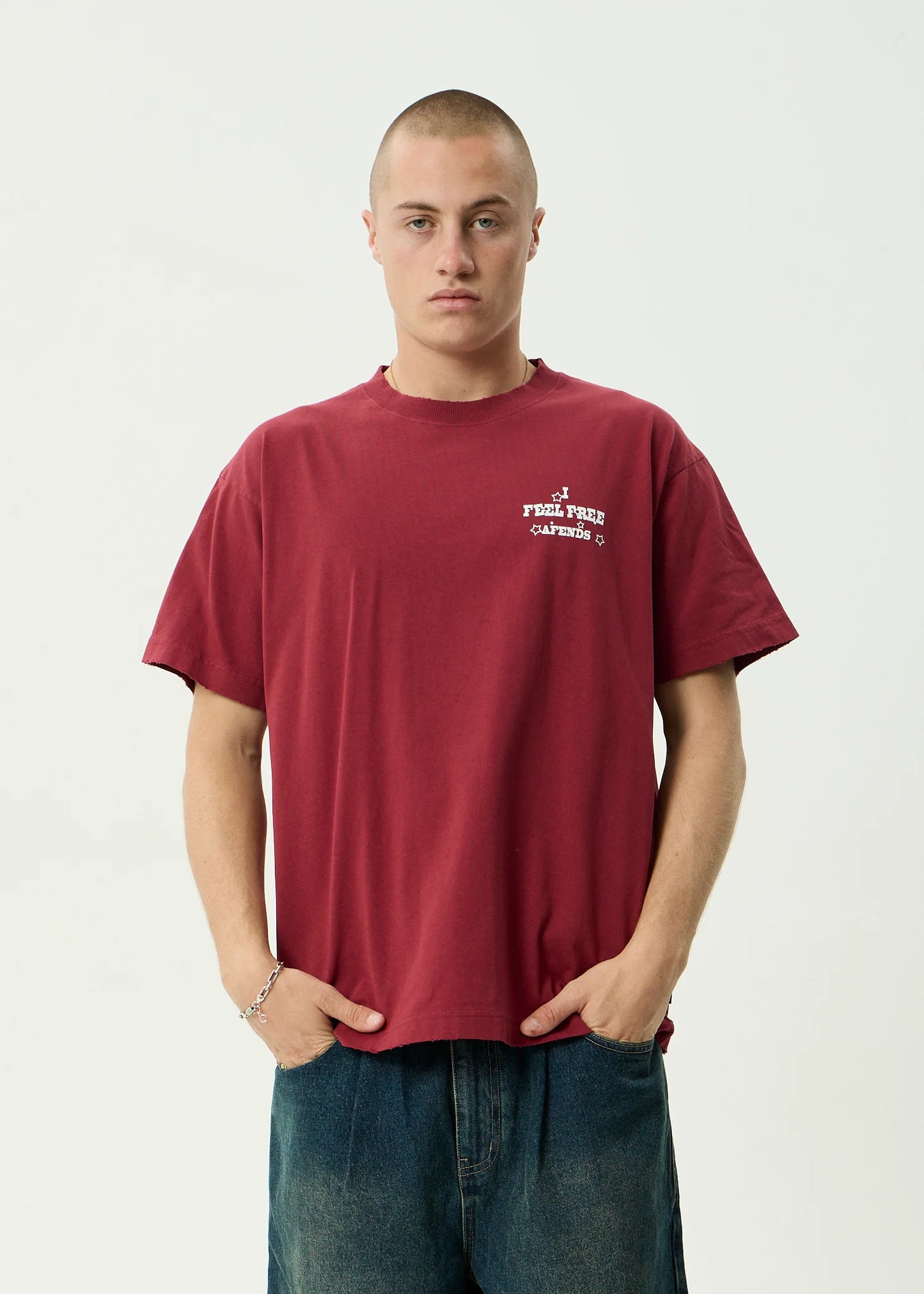 Sonoran Recycled Boxy Fit Tee - Washed Burgundy
