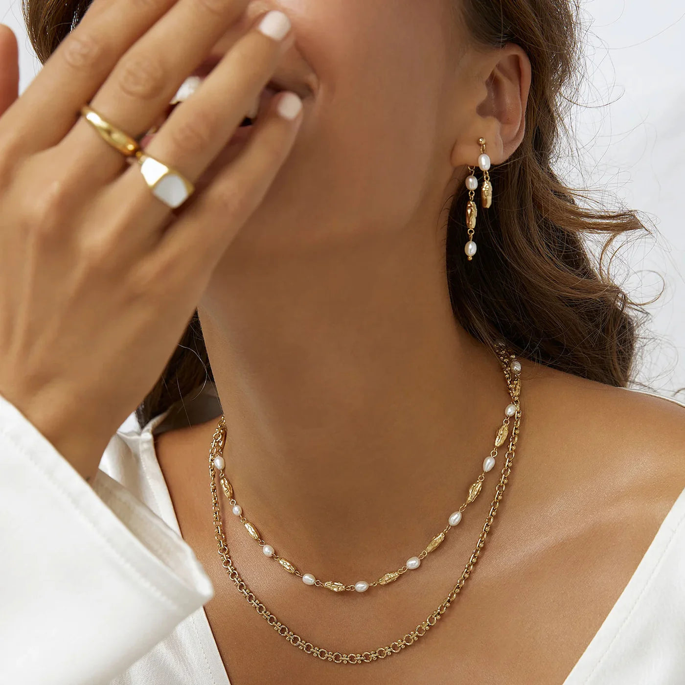 Mimi Pearl And Gold Necklace