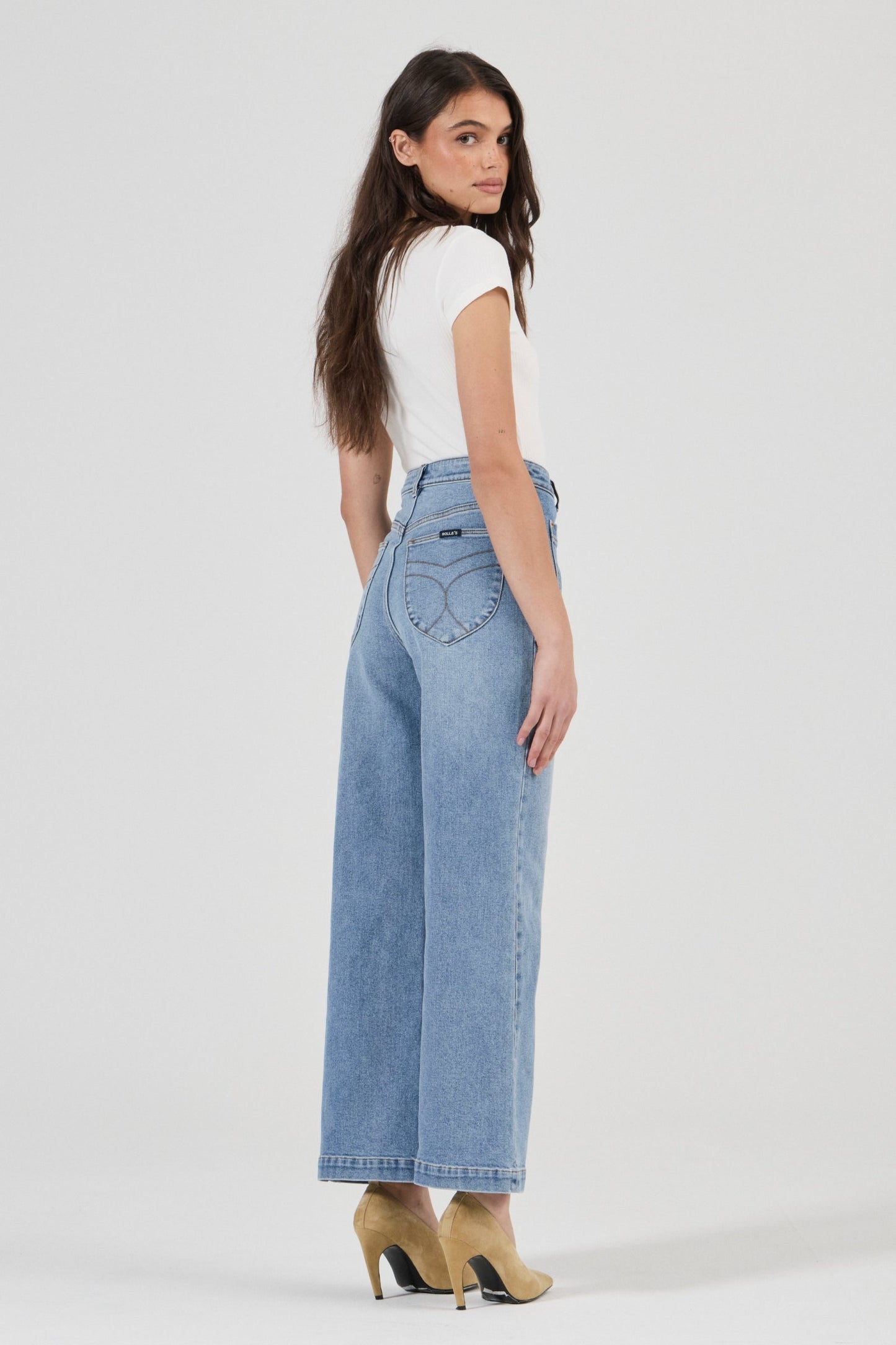 Rolla's Sailor Cleo wide leg jean in Surrender wash, view 2