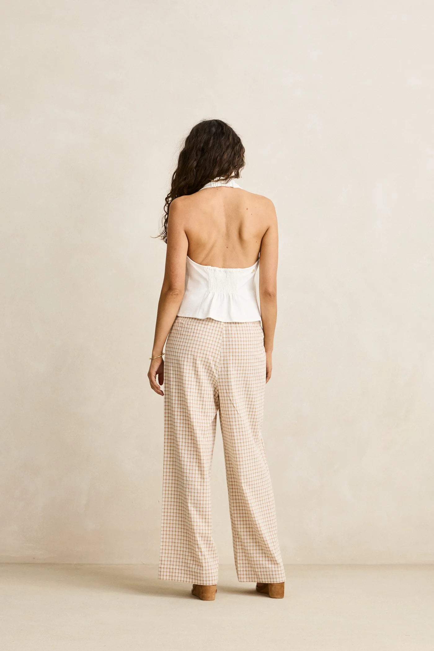 London Check Beach Pant - Natural