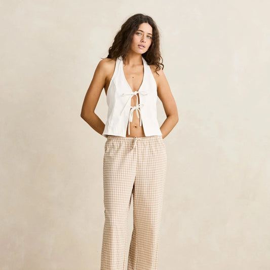 London Check Beach Pant - Natural