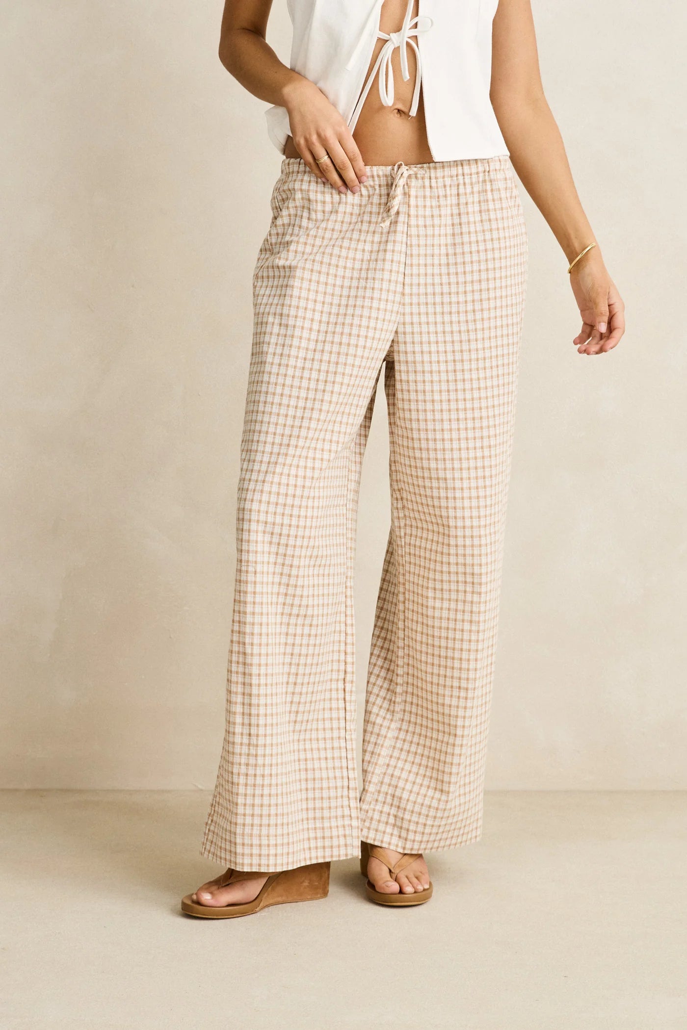 London Check Beach Pant - Natural