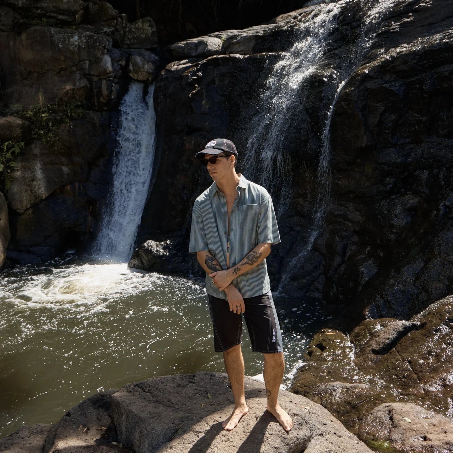 Pinned Organic Short Sleeve Shirt - Sycamore Stripe