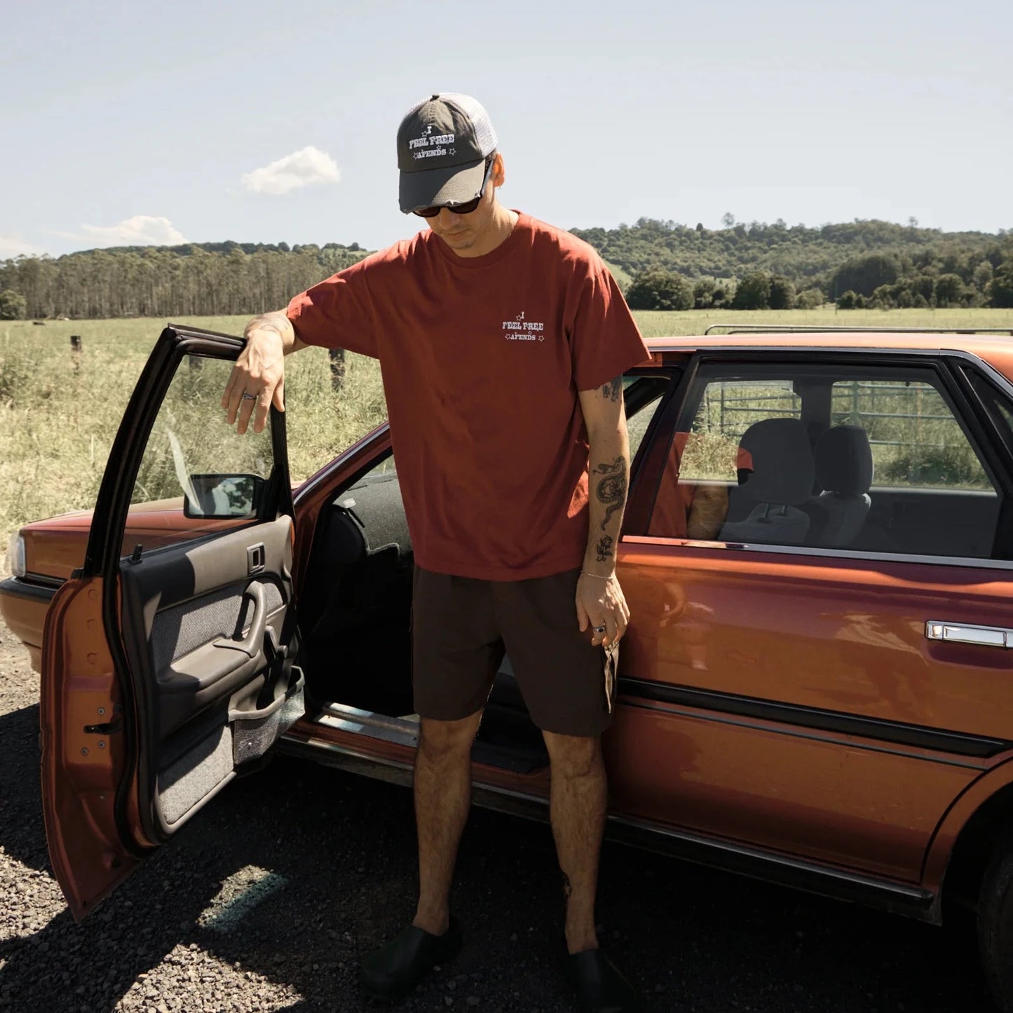Sonoran Recycled Boxy Fit Tee - Washed Burgundy