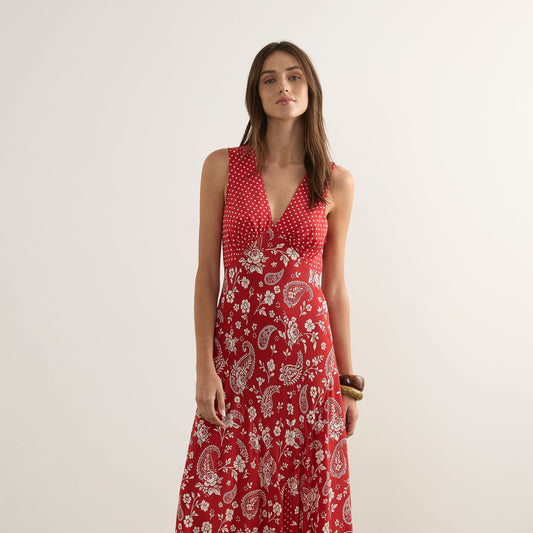 Rochelle Midi Dress - Red