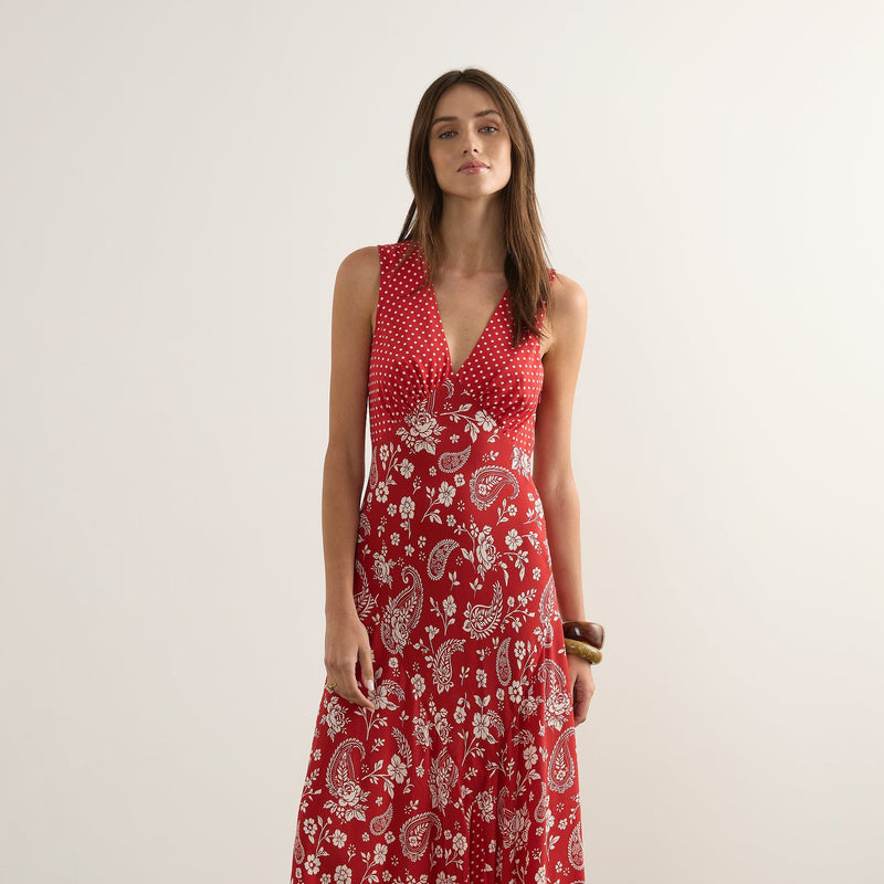 Rochelle Midi Dress - Red