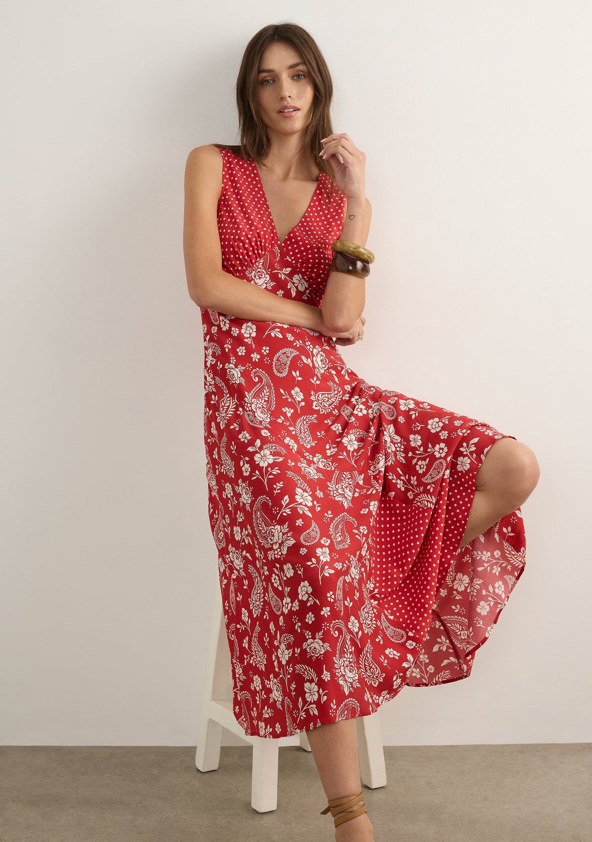 Rochelle Midi Dress - Red