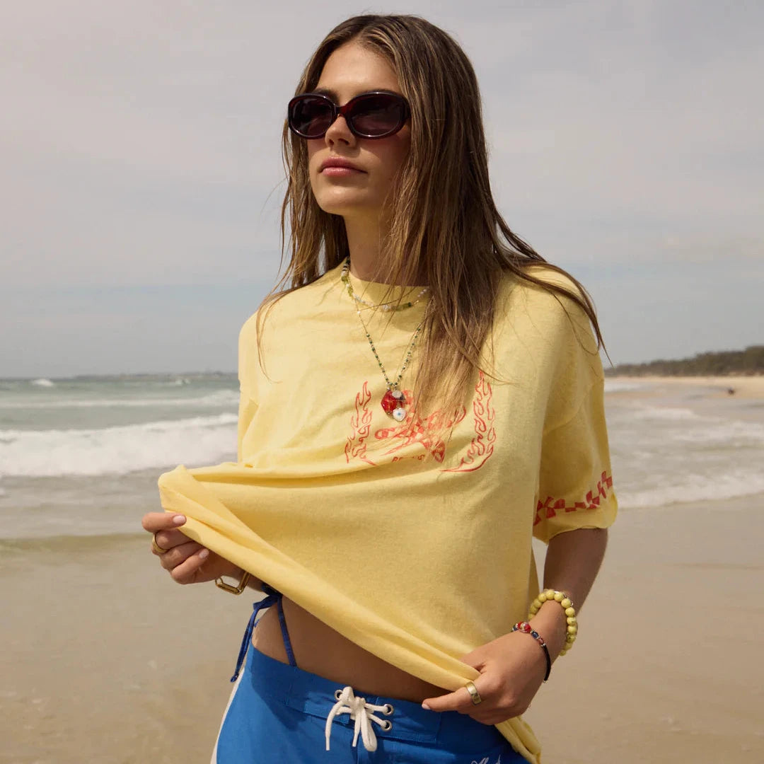 Calda Hemp Oversized Tee - Lemon