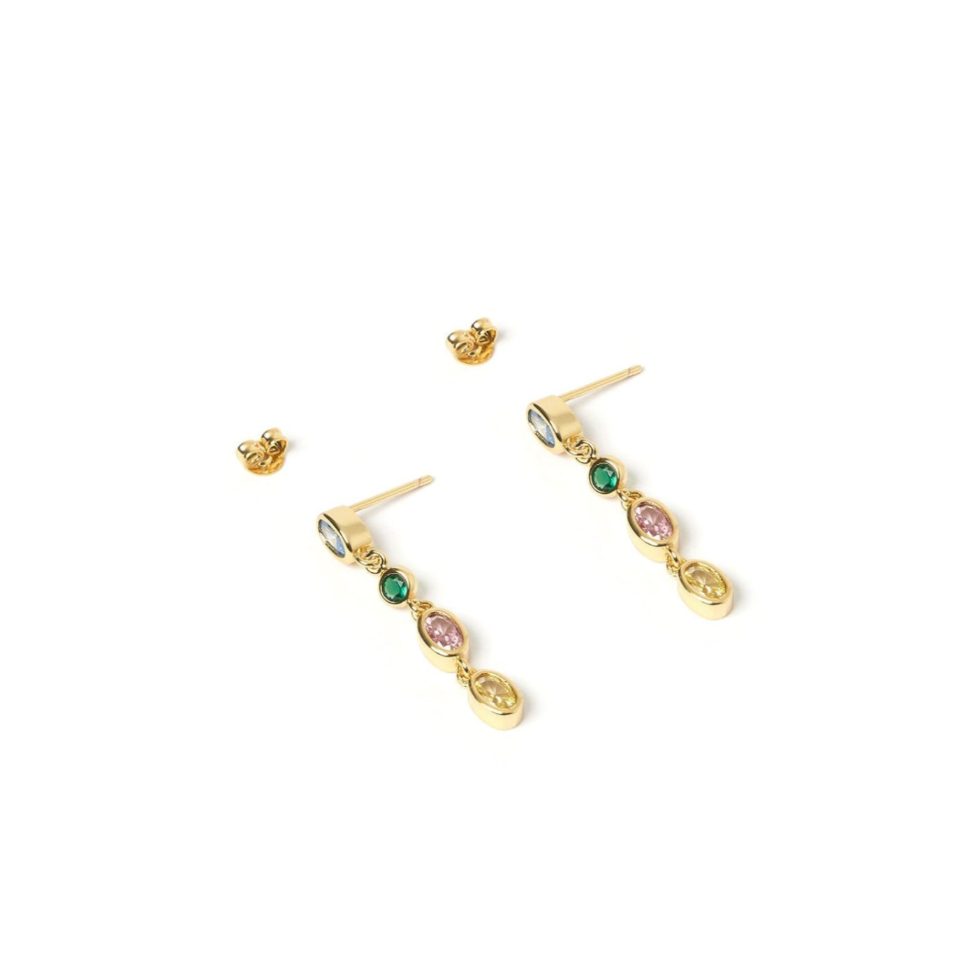 Isadora Gold Earrings - Multi Blue
