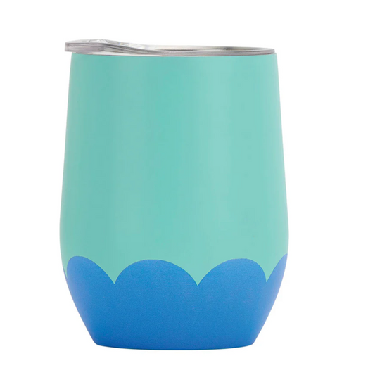 Wine Tumbler Stainless Wave - Aqua Blue