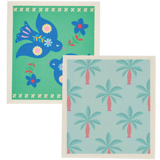 Swedish Style Dish Clothes - Fiesta Bird and Fiesta Palm