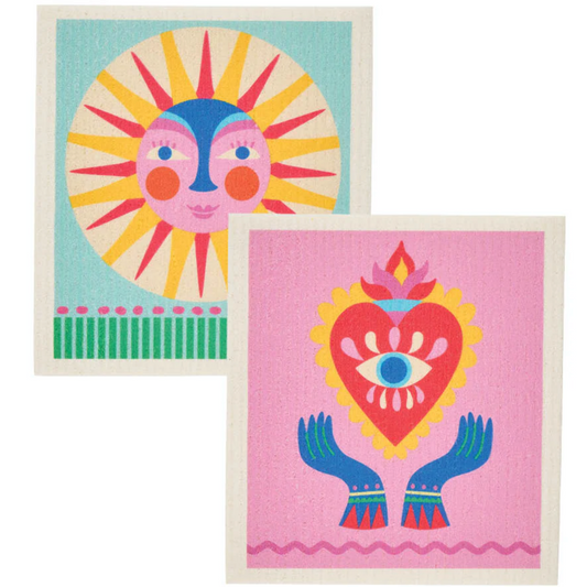 Swedish Style Dish Clothes - Fiesta Sun and Fiesta Heart