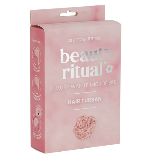 Beauty Ritual Luxury Waffle Hair Turban - Dusty Pink