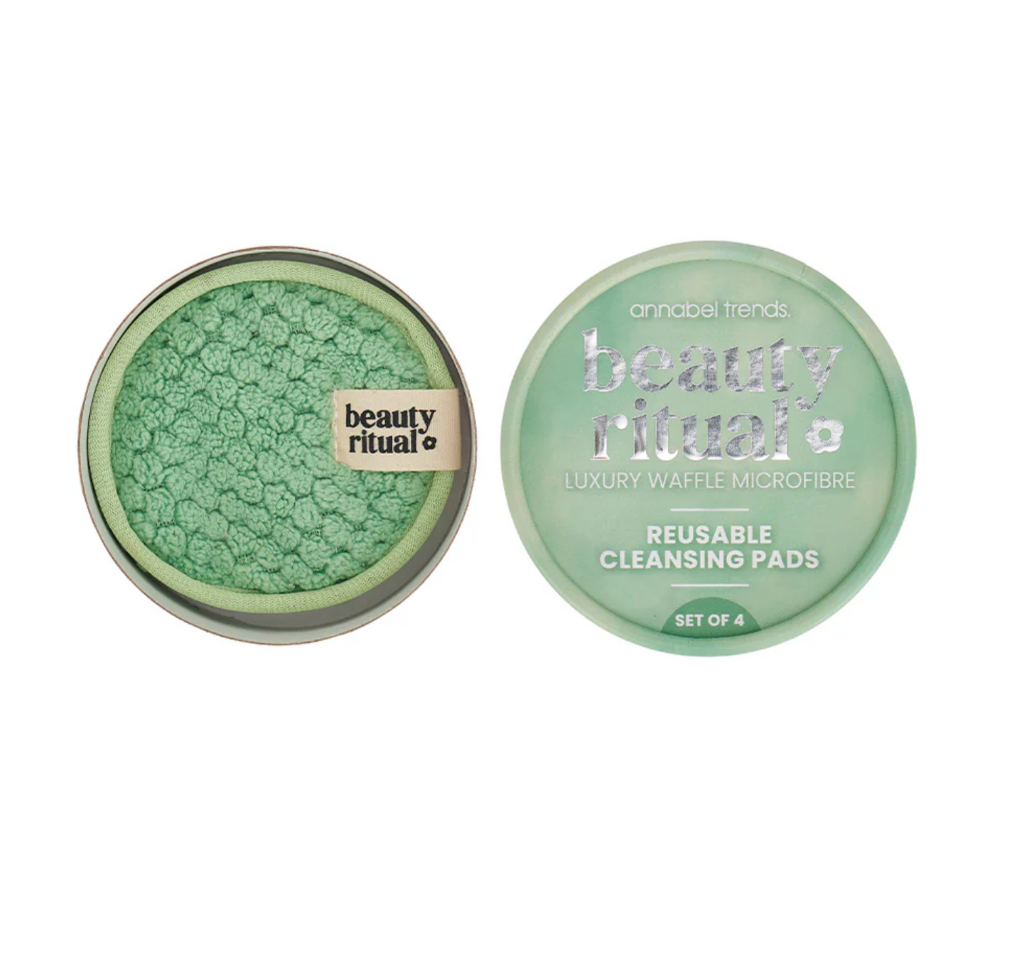 Beauty Ritual Luxury Waffle Cleansing Pads 4pc - Moss