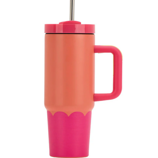 Super Sip Stainless Wave - Orange Hot Pink