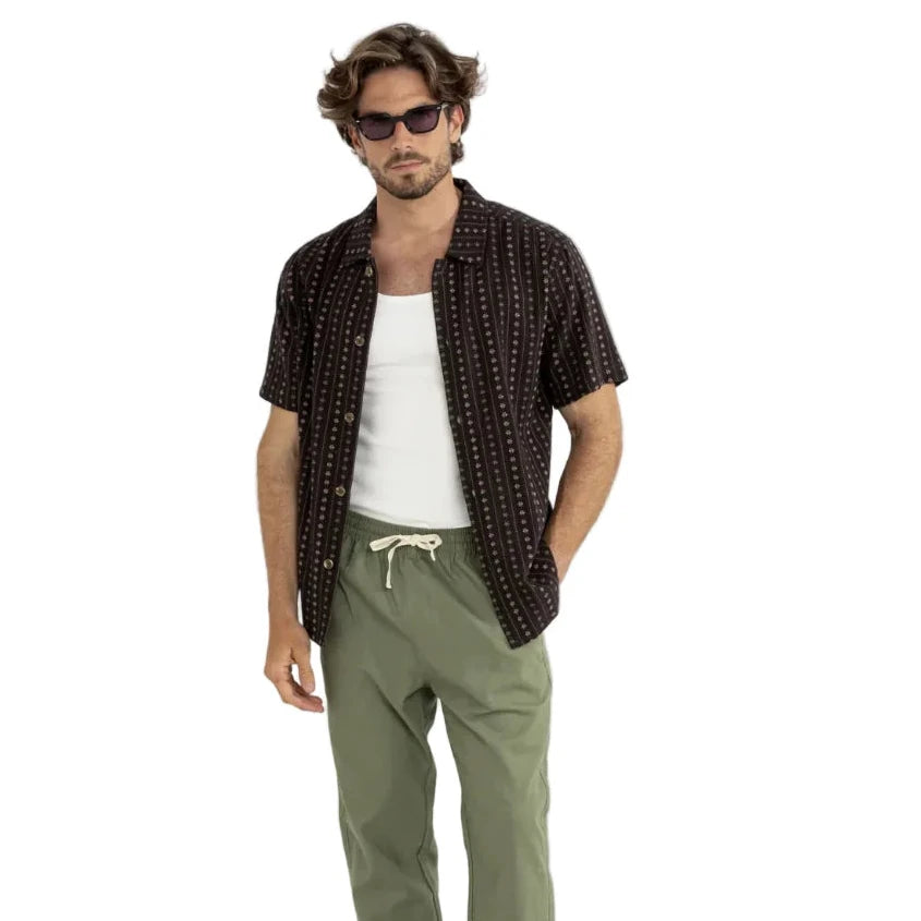 Dakota Stripe SS Shirt - Chocolate