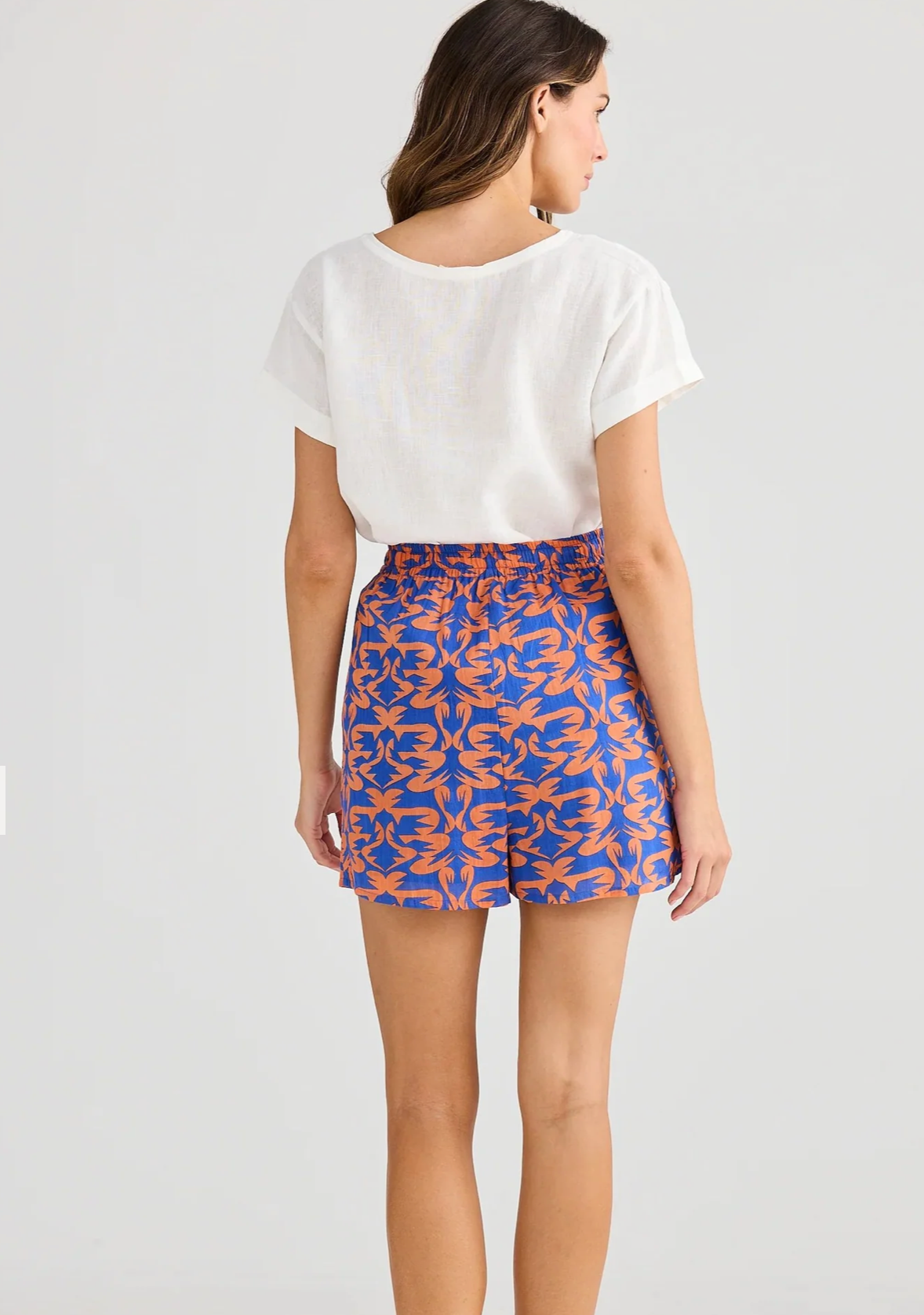 Soliel Shorts - Orange Mosaic Print