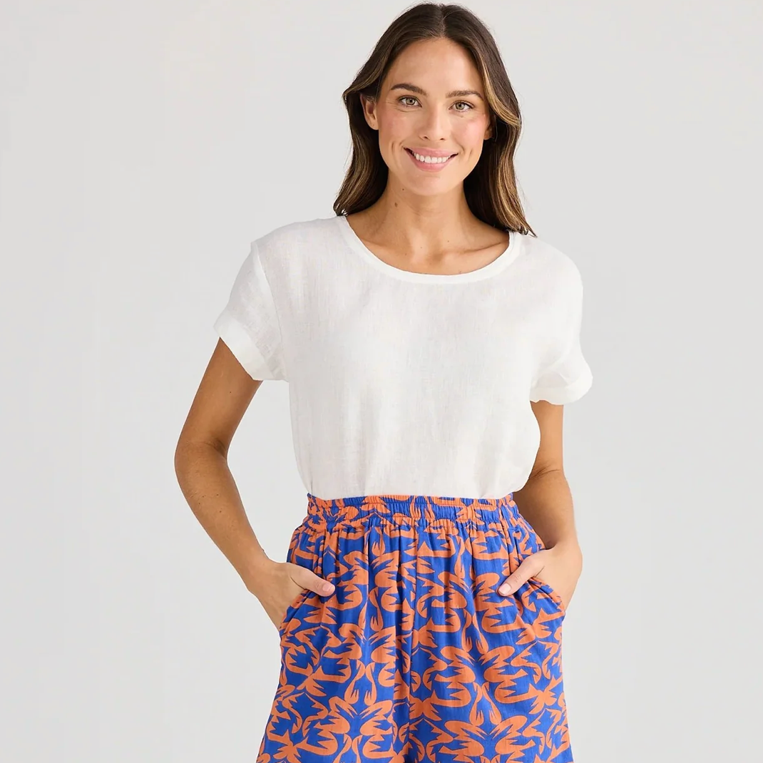 Soliel Shorts - Orange Mosaic Print