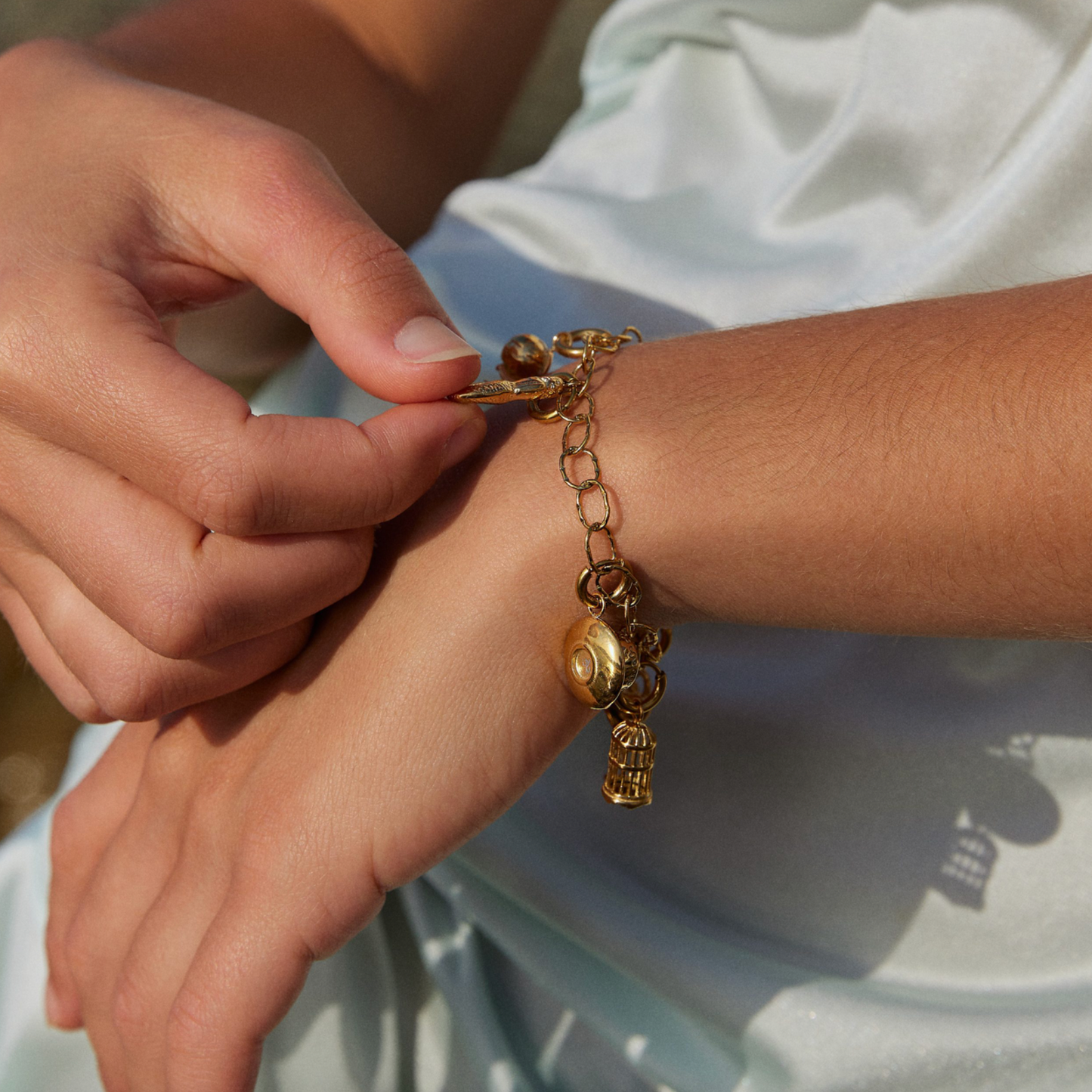 Texture Link Bracelet - Gold