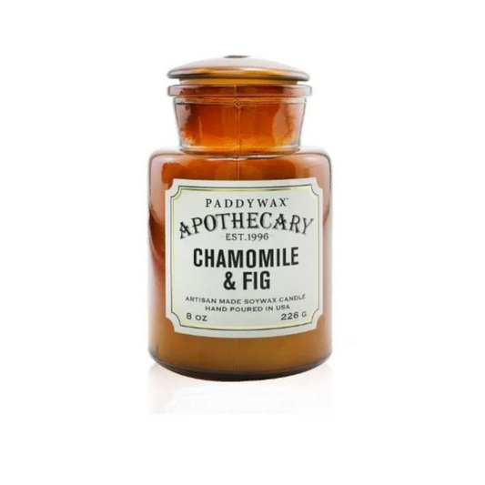 Apothecary Glass Candle 8oz - Chamomile and Fig