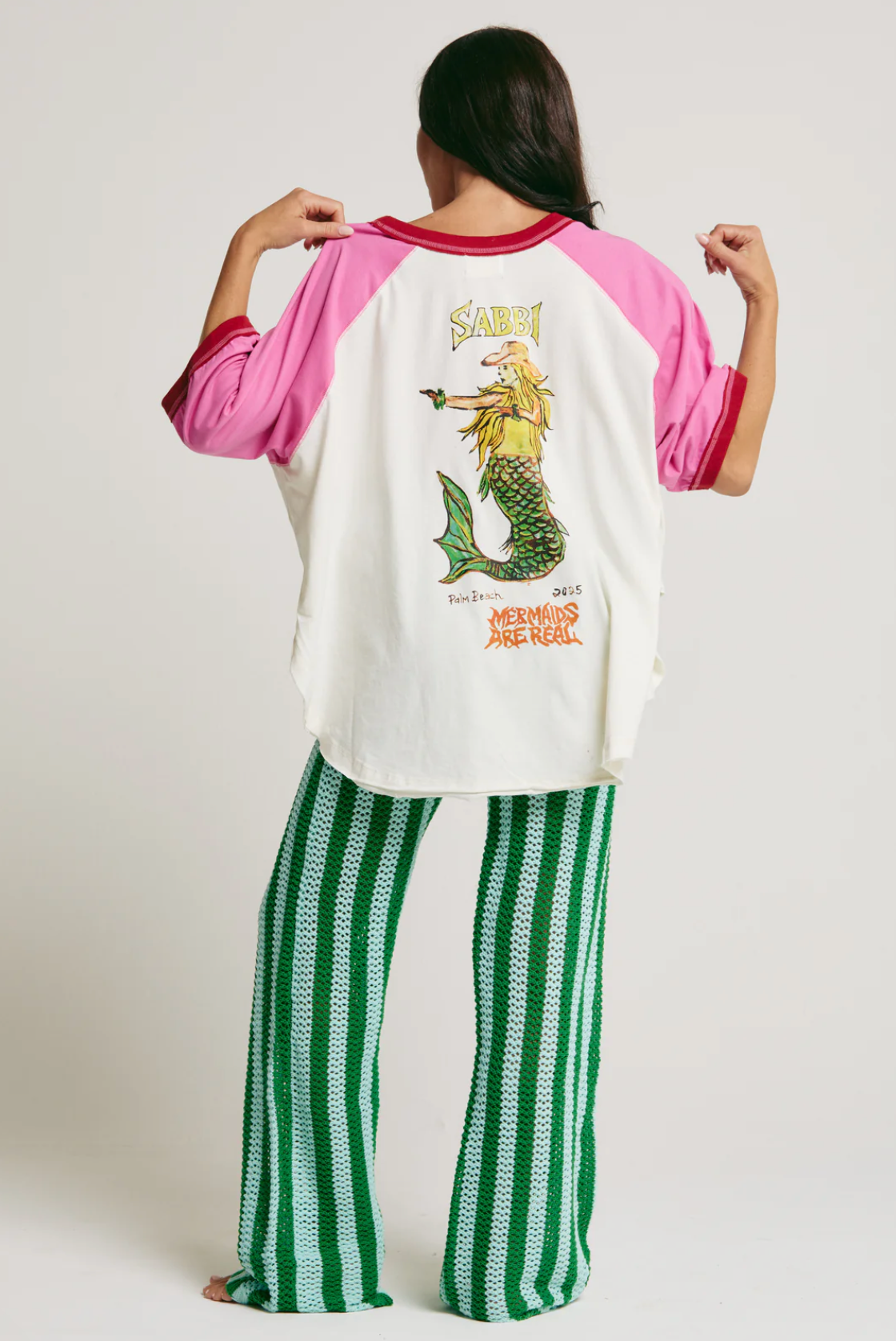 The Raglan Mermaid Swim Club Tee - Pink