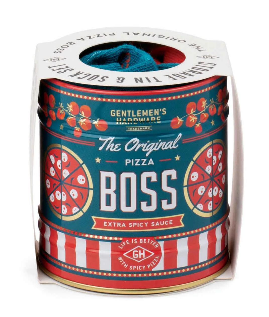 The Original Pizza Boss Storage Tin and Sock Set