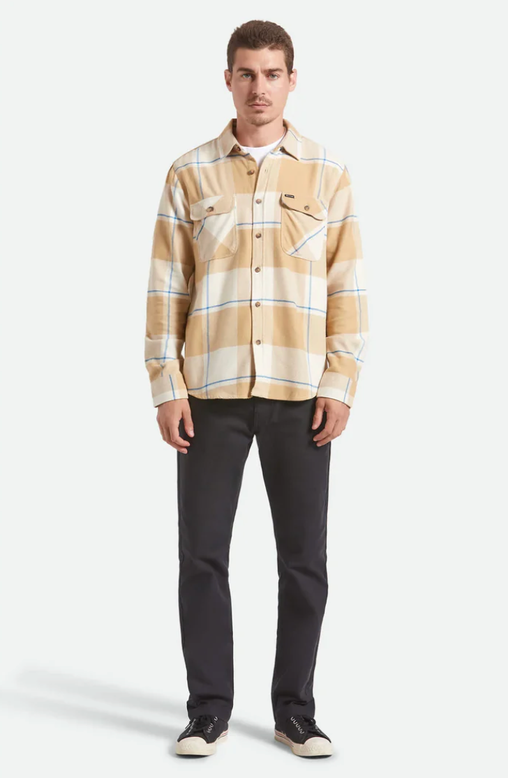 Bowery Flannel - White Cap / Sand / Cyber Blue