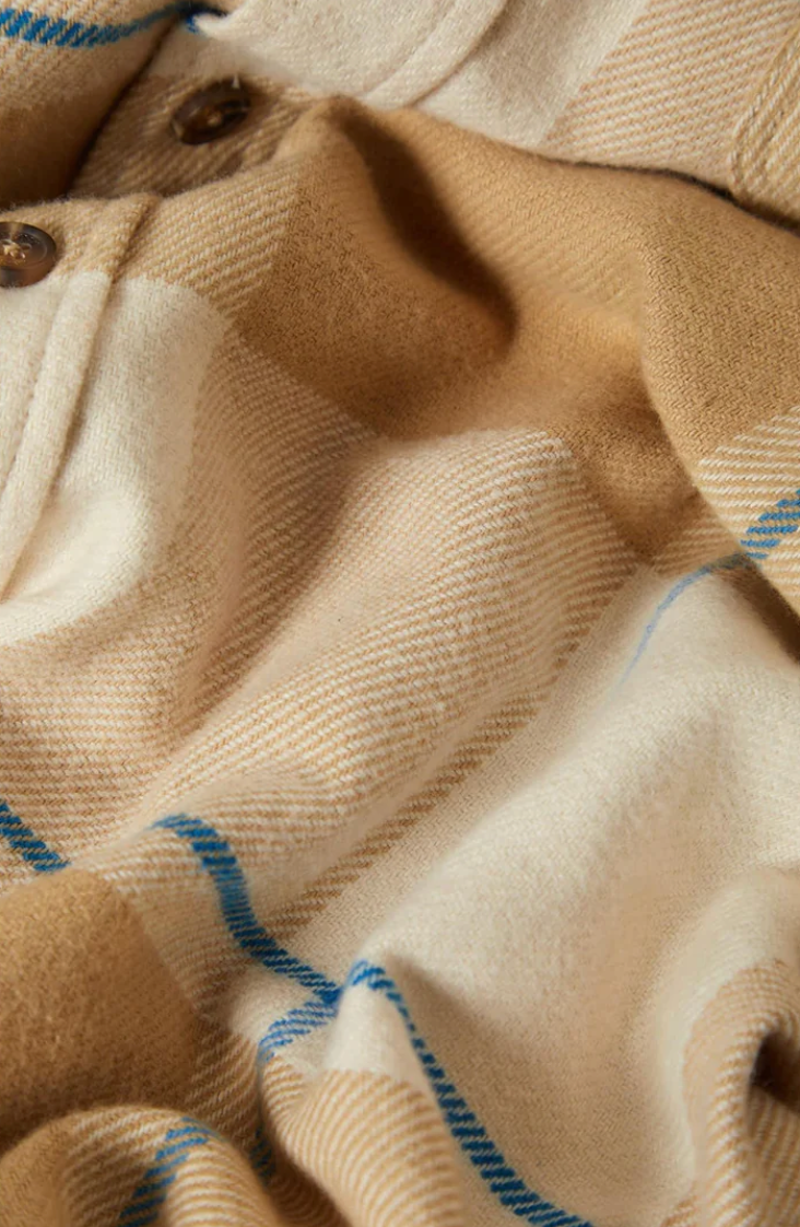 Bowery Flannel - White Cap / Sand / Cyber Blue