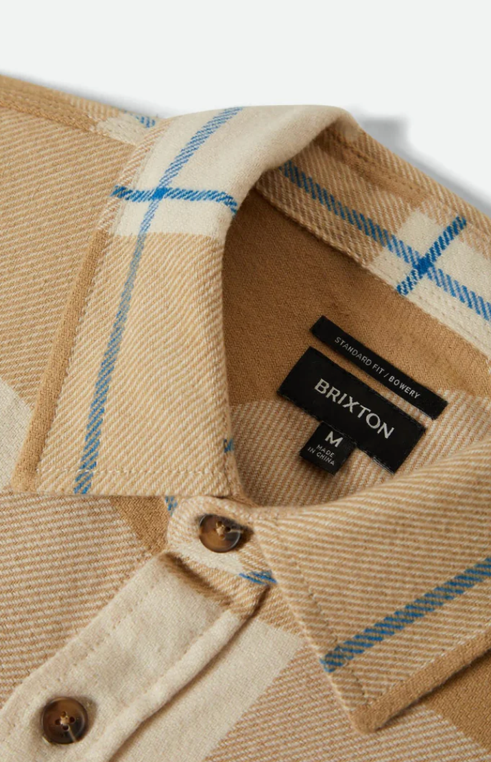 Bowery Flannel - White Cap / Sand / Cyber Blue